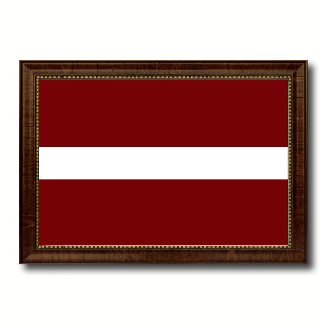 Latvia Country Flag Canvas Print with Picture Frame  Gifts Wall Image 1