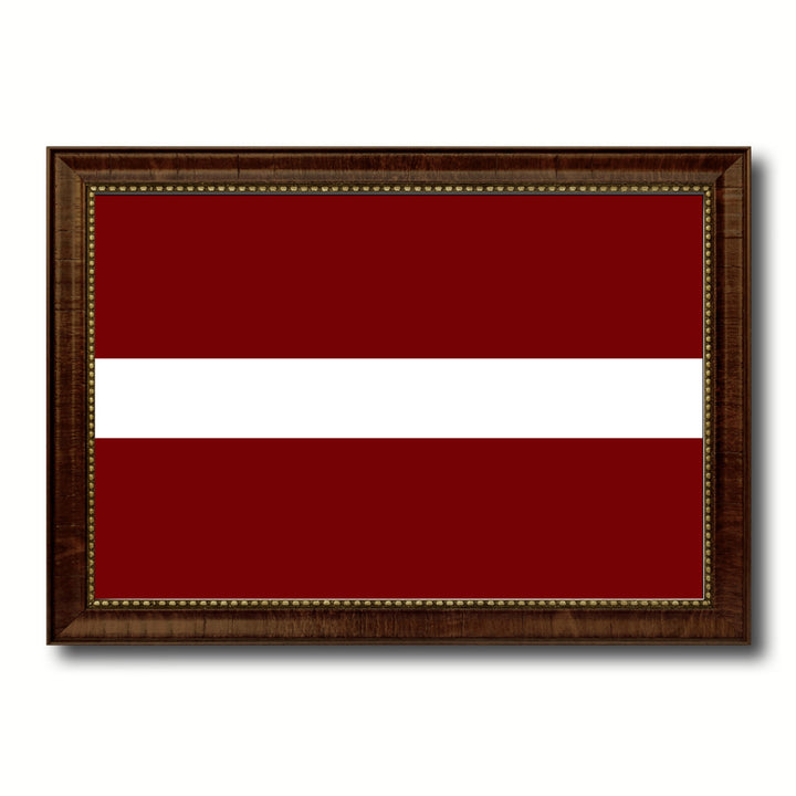 Latvia Country Flag Canvas Print with Picture Frame  Gifts Wall Image 1