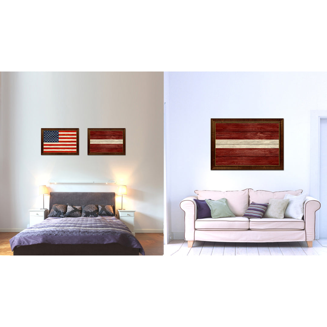 Latvia Country Flag Texture Canvas Print with Custom Frame  Gift Ideas Wall Decoration Image 2