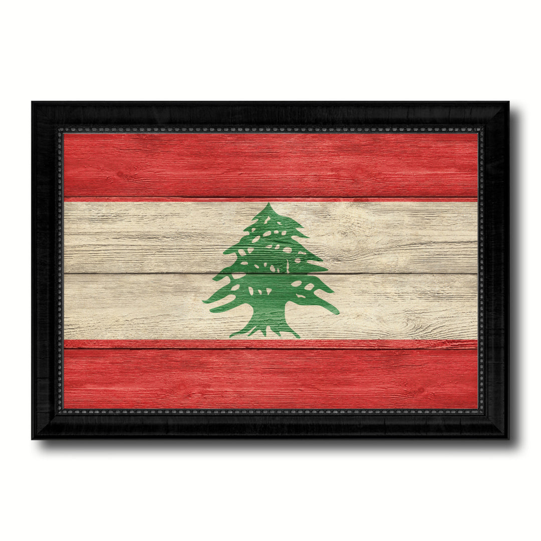Lebanon Country Flag Texture Canvas Print with Picture Frame  Wall Art Gift Ideas Image 1