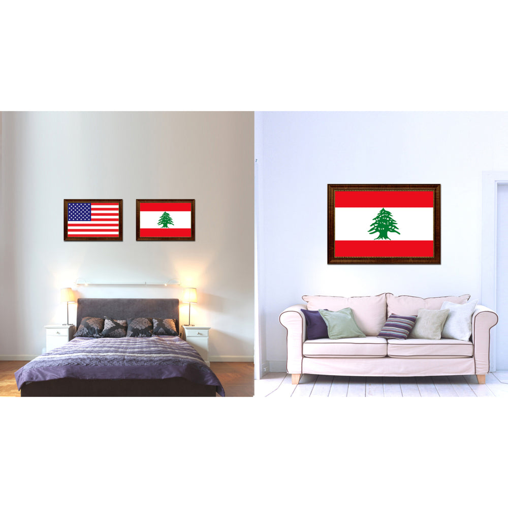 Lebanon Country Flag Canvas Print with Picture Frame  Gifts Wall Image 2