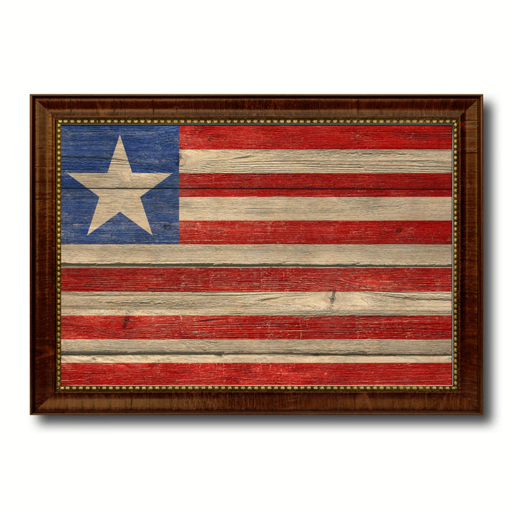 Liberia Country Flag Texture Canvas Print with Custom Frame  Gift Ideas Wall Decoration Image 1