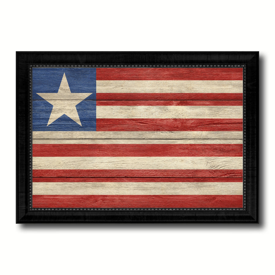 Liberia Country Flag Texture Canvas Print with Picture Frame  Wall Art Gift Ideas Image 1