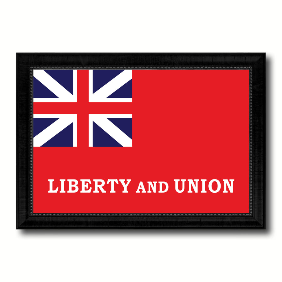Liberty and Union Military Flag Canvas Print with Picture Frame Gifts  Wall Art Image 1