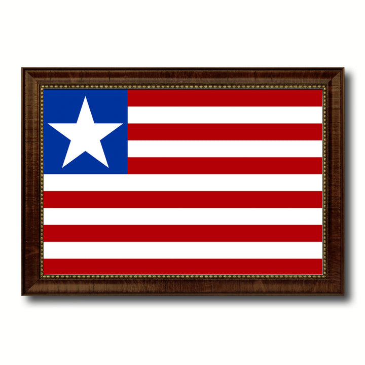 Liberia Country Flag Canvas Print with Picture Frame  Gifts Wall Image 1
