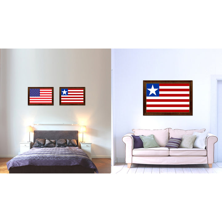 Liberia Country Flag Canvas Print with Picture Frame  Gifts Wall Image 2