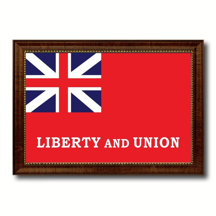 Liberty and Union Military Flag Canvas Print with Picture Frame  Wall Art Gifts Image 1