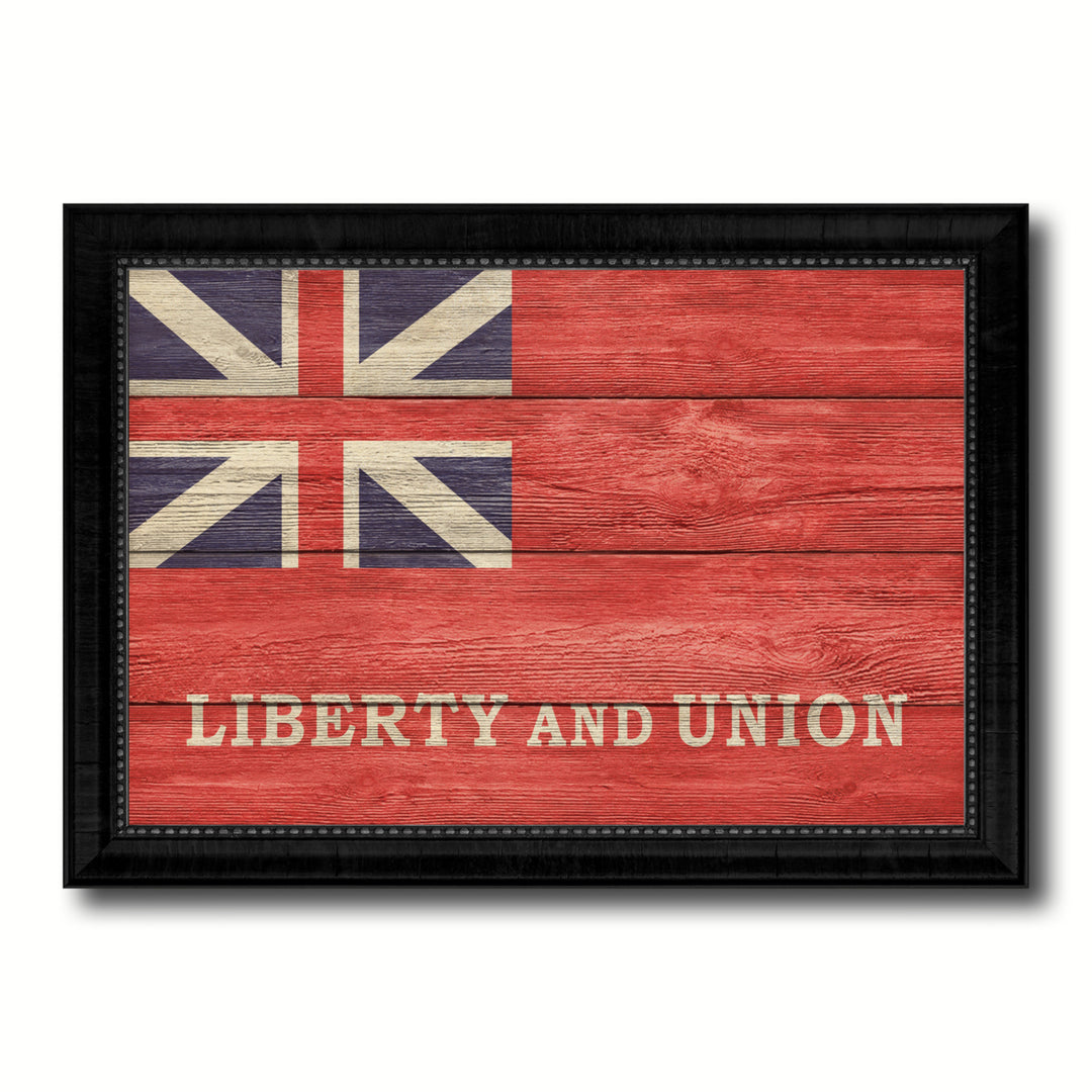 Liberty and Union Military Textured Flag Canvas Print with Picture Frame Gift  Wall Art Image 1