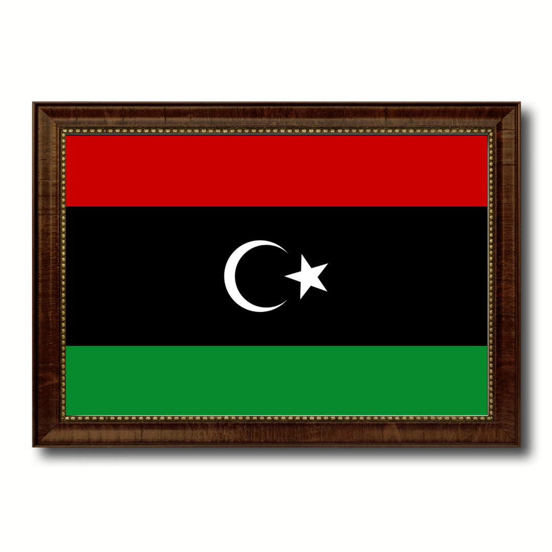 Libya Country Flag Canvas Print with Picture Frame  Gifts Wall Image 1