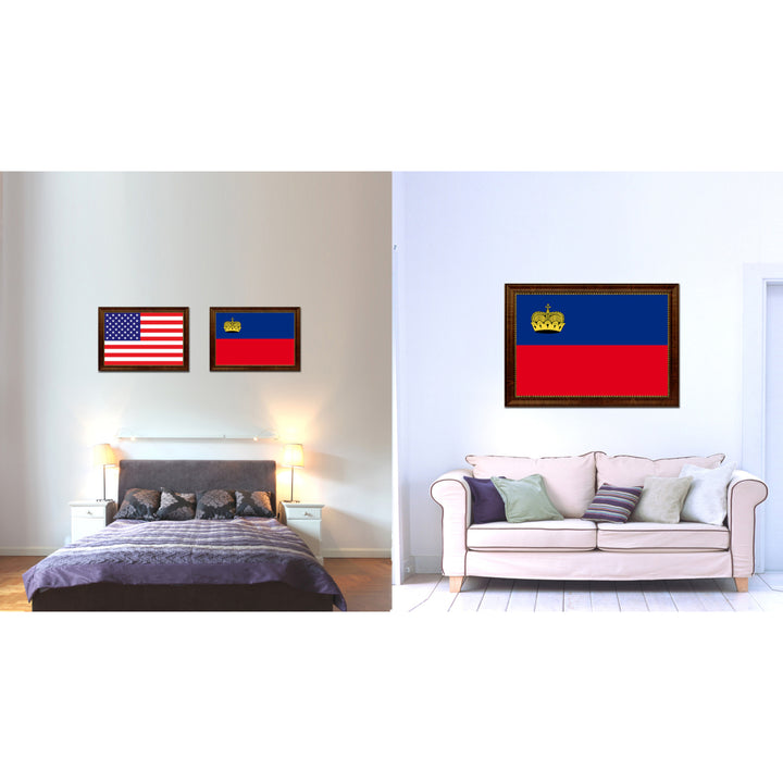 Liechtenstein Country Flag Canvas Print with Picture Frame  Gifts Wall Image 2
