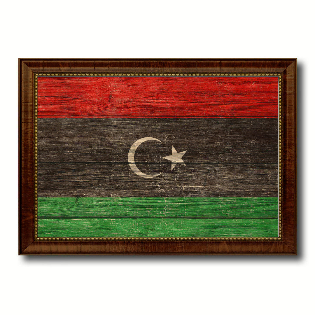 Libya Country Flag Texture Canvas Print with Custom Frame  Gift Ideas Wall Decoration Image 1