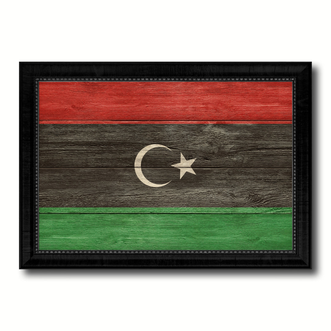 Libya Country Flag Texture Canvas Print with Picture Frame  Wall Art Gift Ideas Image 1