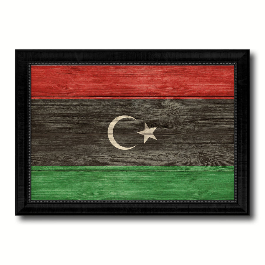 Libya Country Flag Texture Canvas Print with Picture Frame  Wall Art Gift Ideas Image 1