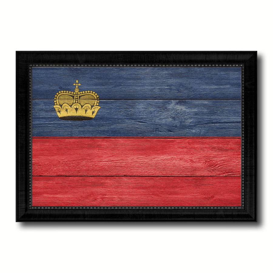 Liechtenstein Country Flag Texture Canvas Print with Picture Frame  Wall Art Gift Ideas Image 1