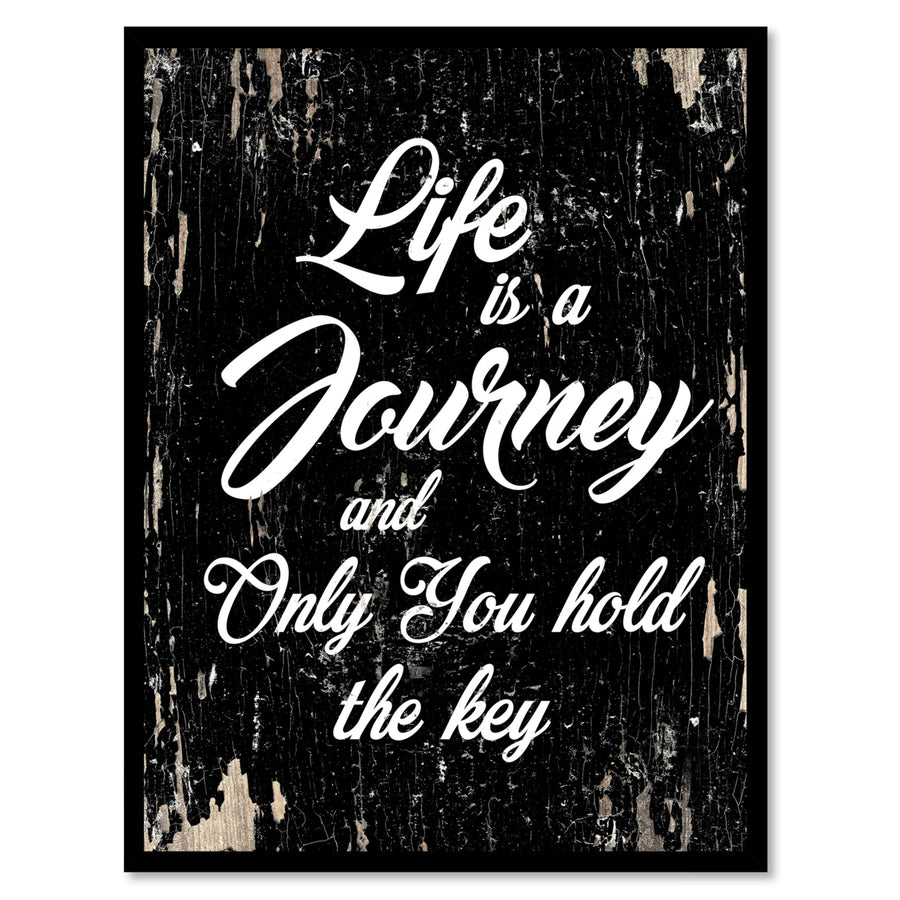 Life Is A Journey Canvas Print with Picture Frame Quote Saying  Wall Art Decoration Gift Ideas Image 1