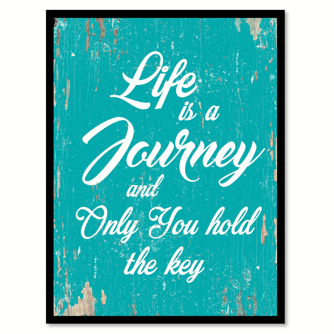 Life Is A Journey Canvas Print with Picture Frame Quote Saying  Wall Art Decoration Gift Ideas 111793 Image 1