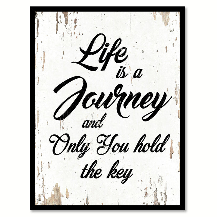 Life Is A Journey Canvas Print with Picture Frame Quote Saying  Wall Art Decoration Gift Ideas 111794 Image 1