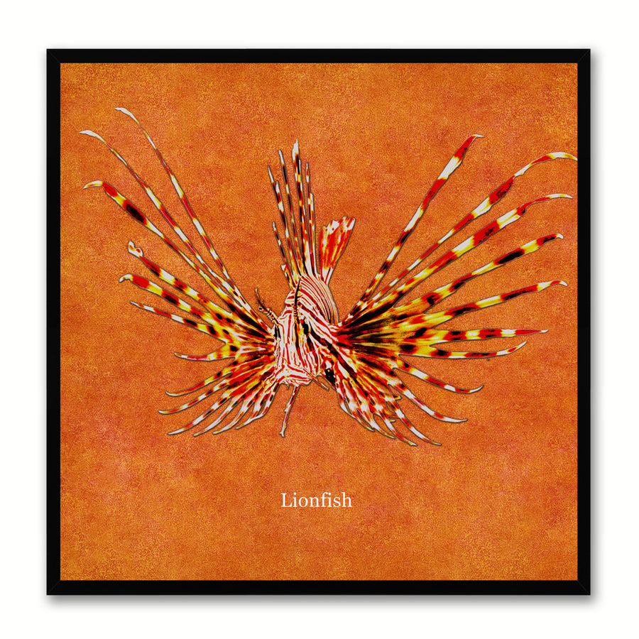 Lionfish Orange Canvas Print with Picture Frames Office  Wall Art Gifts Image 1