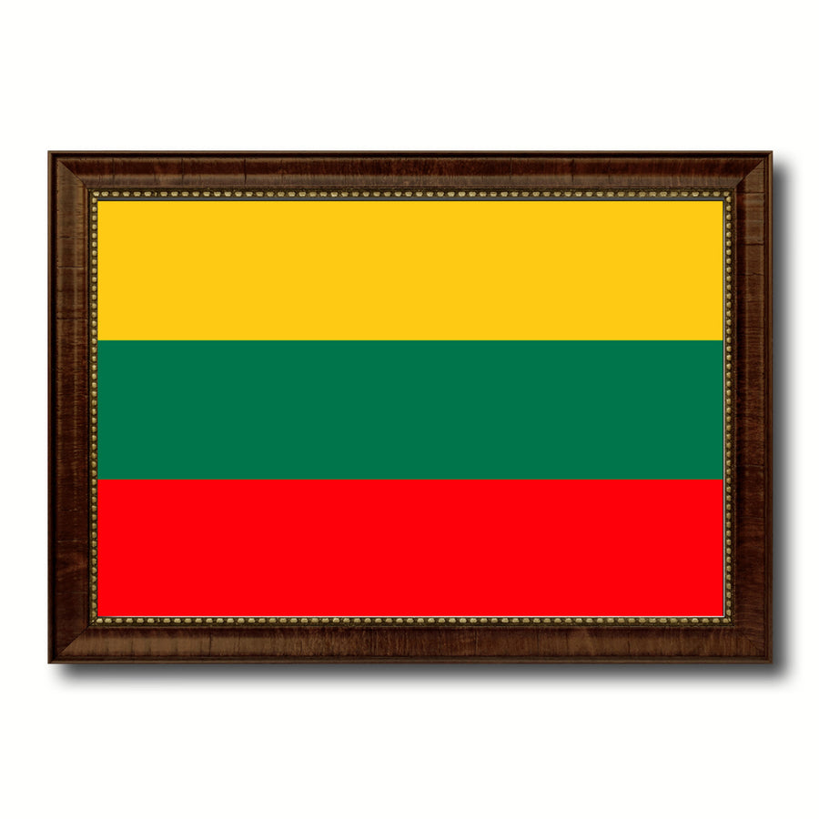 Lithuania Country Flag Canvas Print with Picture Frame  Gifts Wall Image 1
