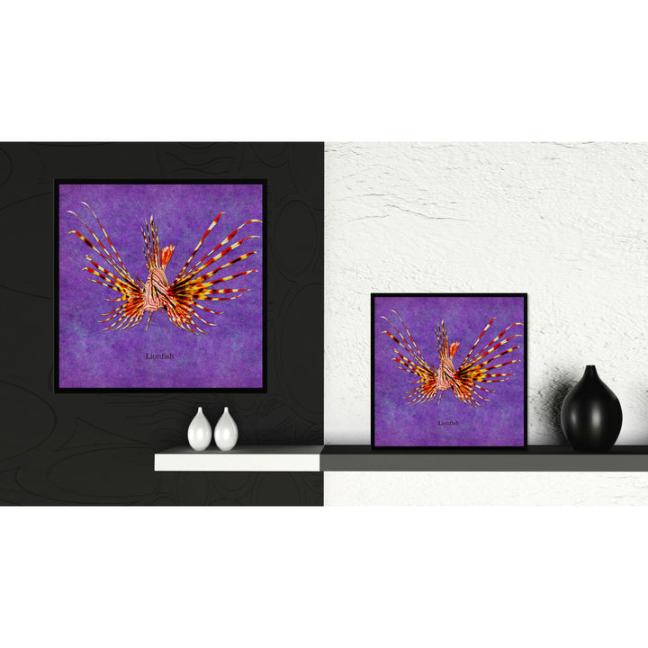 Lionfish Purple Canvas Print with Picture Frames Office  Wall Art Gifts Image 2