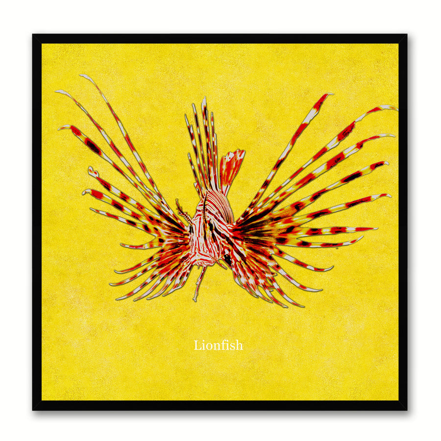 Lionfish Yellow Canvas Print with Picture Frames Office  Wall Art Gifts Image 1