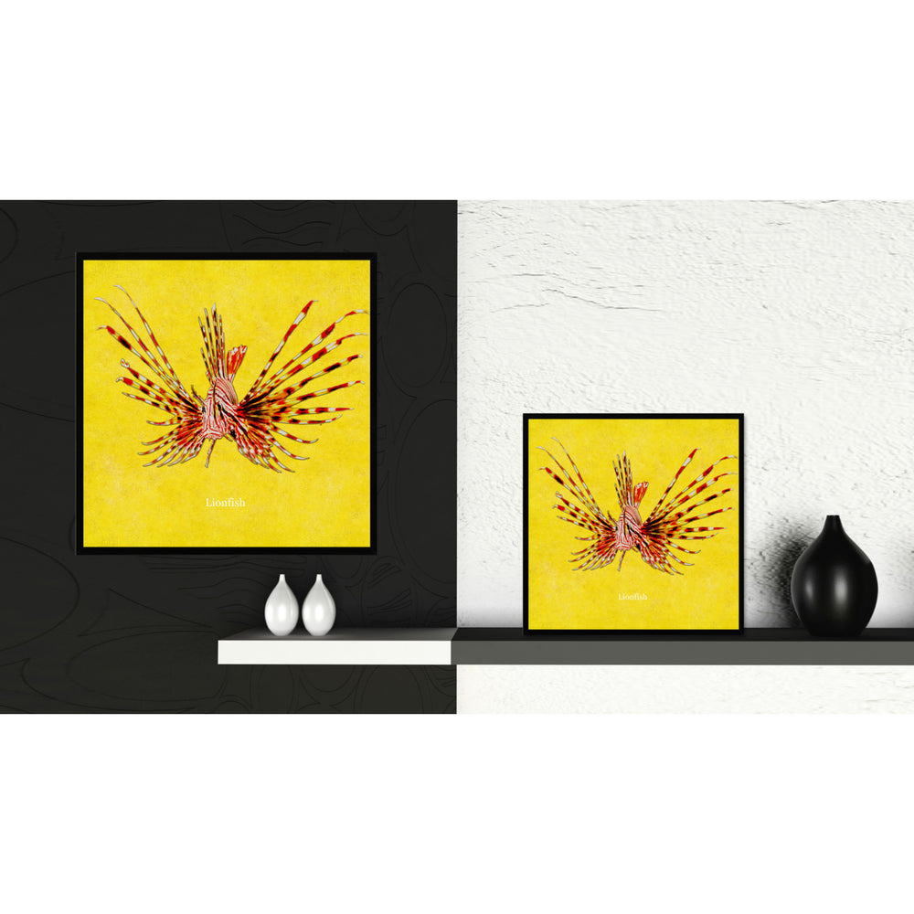 Lionfish Yellow Canvas Print with Picture Frames Office  Wall Art Gifts Image 2