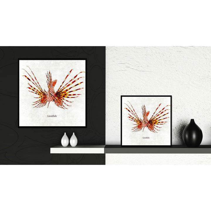 Lionfish White Canvas Print with Picture Frames Office  Wall Art Gifts Image 2