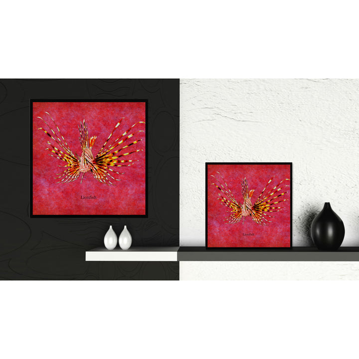 Lionfish Red Canvas Print with Picture Frames Office  Wall Art Gifts Image 2