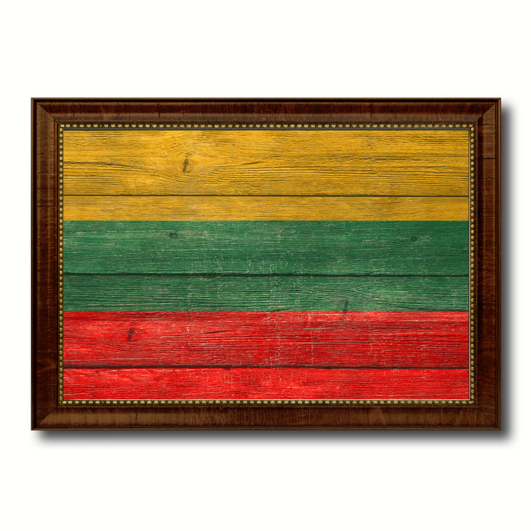 Lithuania Country Flag Texture Canvas Print with Custom Frame  Gift Ideas Wall Decoration Image 1