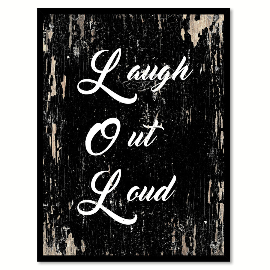Laugh Out Loud LOL Quote Saying Canvas Print with Picture Frame Gift Ideas  Wall Art Decoration Image 1