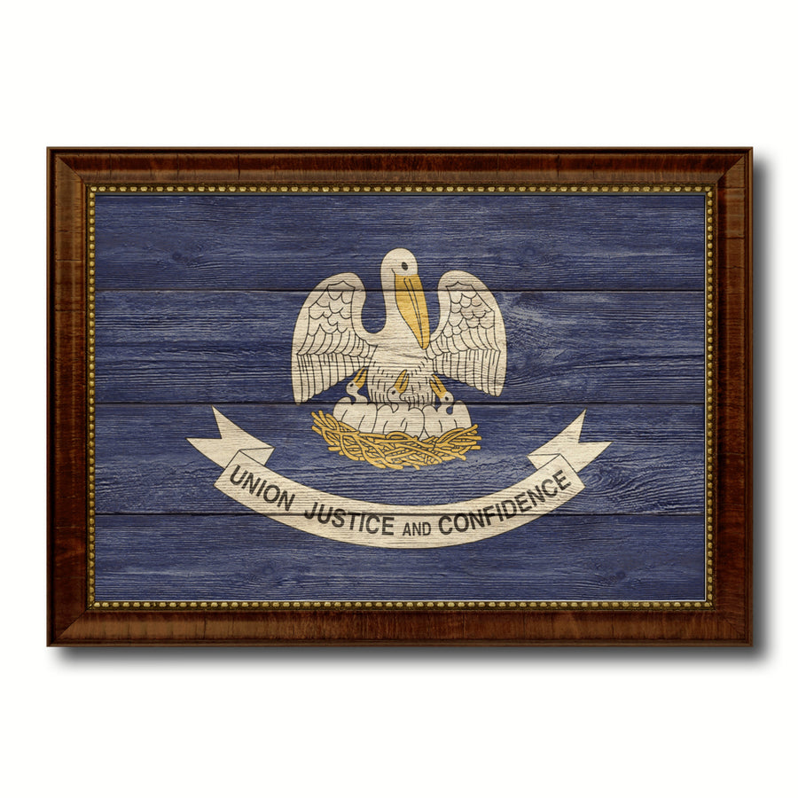 Louisiana Texture Flag Canvas Print with Picture Frame Gift Ideas  Wall Art Decoration Image 1