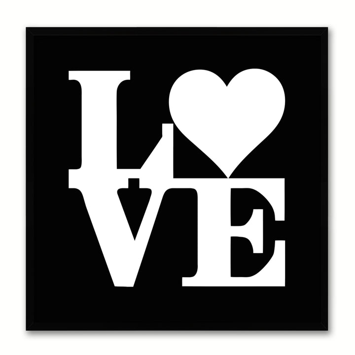 Love Heart Sign Canvas Print with Picture Frame  Wall Art Decoration Gift Ideas Image 1