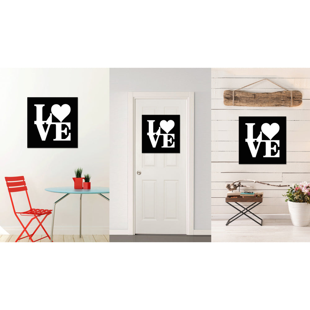 Love Heart Sign Canvas Print with Picture Frame  Wall Art Decoration Gift Ideas Image 2