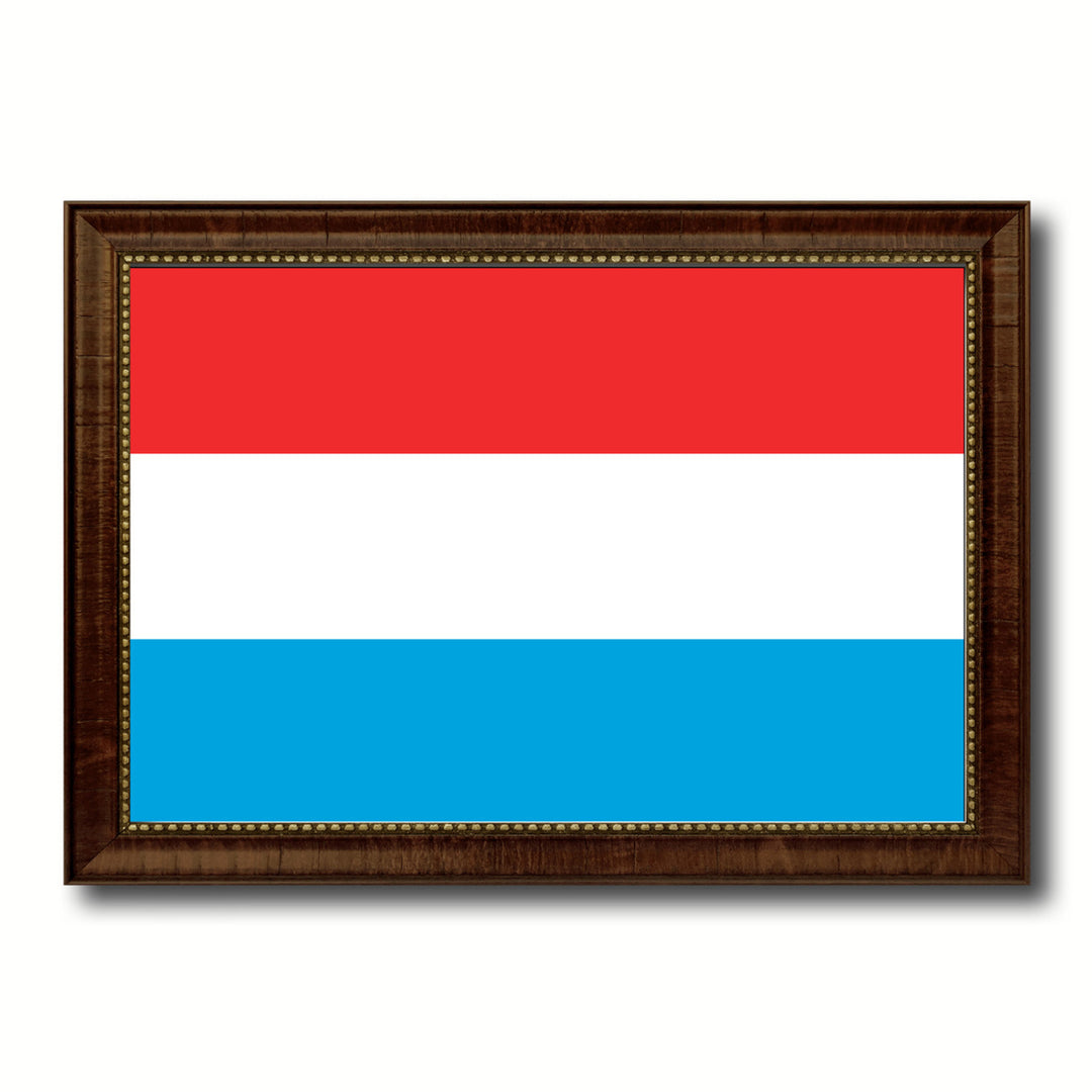 Luxembourg Country Flag Canvas Print with Picture Frame  Gifts Wall Image 1