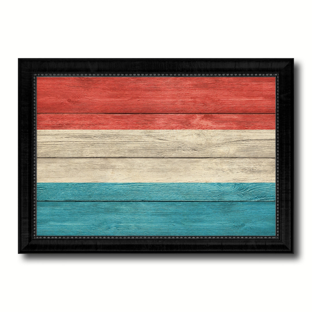 Luxembourg Country Flag Texture Canvas Print with Picture Frame  Wall Art Gift Ideas Image 1