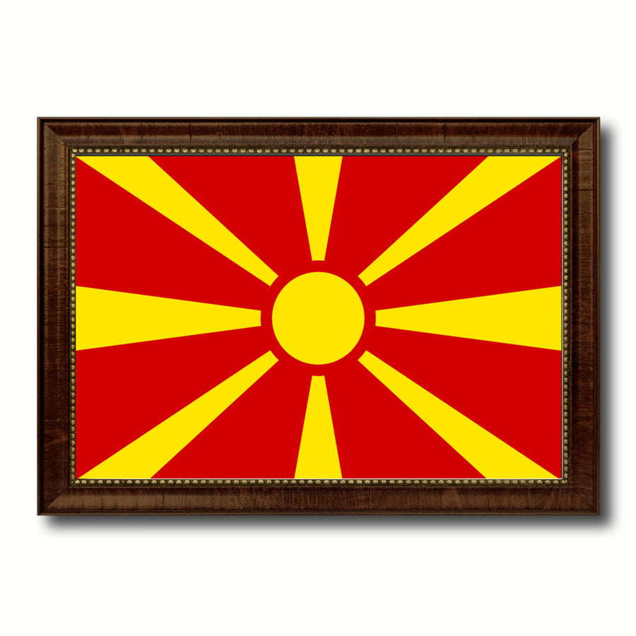 Macedonia Country Flag Canvas Print with Picture Frame  Gifts Wall Image 1