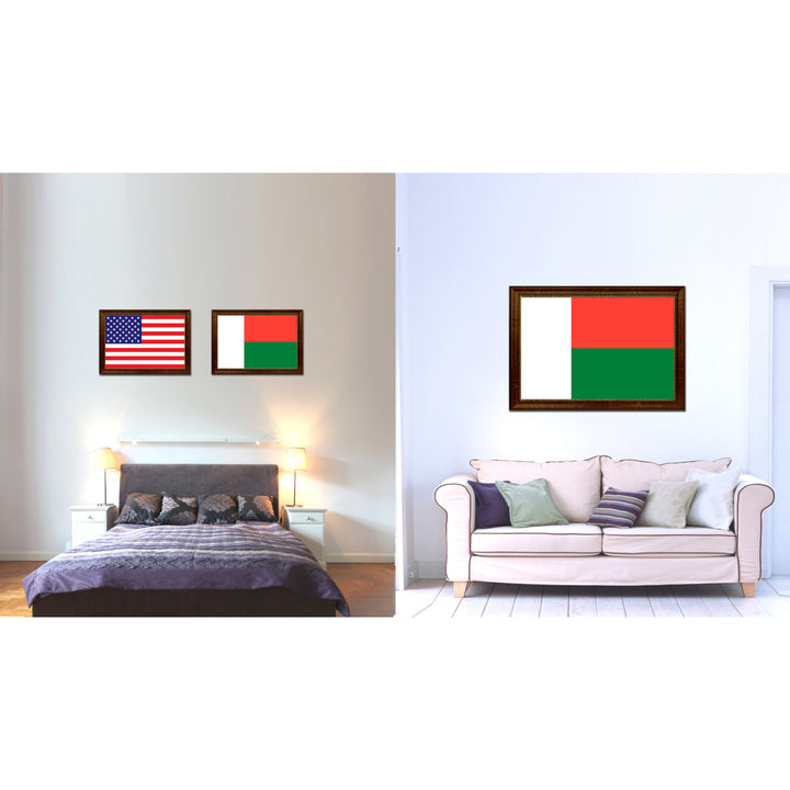 Madagascar Country Flag Canvas Print with Picture Frame  Gifts Wall Image 2