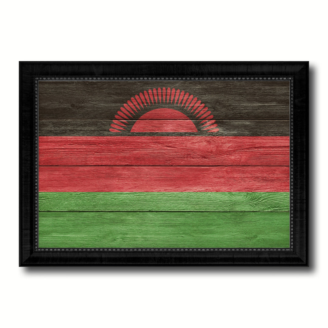 Malawi Country Flag Texture Canvas Print with Picture Frame  Wall Art Gift Ideas Image 1