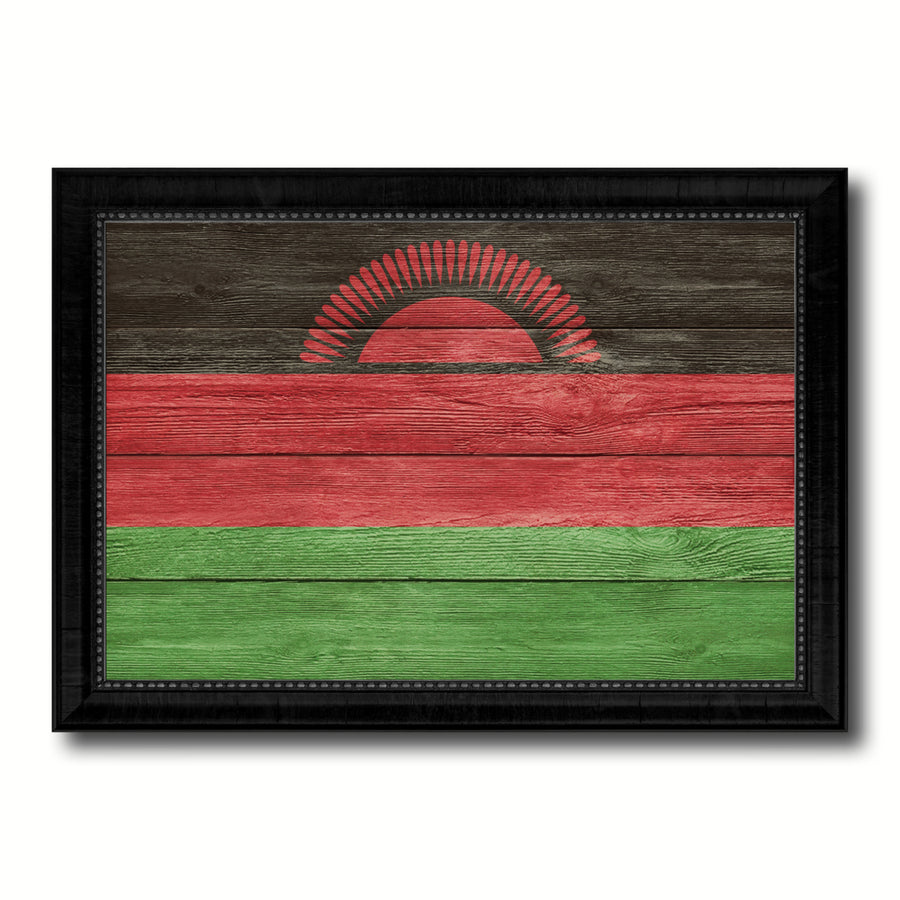 Malawi Country Flag Texture Canvas Print with Picture Frame  Wall Art Gift Ideas Image 1