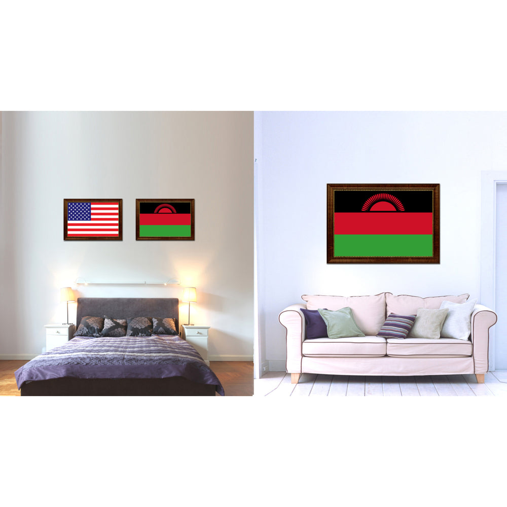 Malawi Country Flag Canvas Print with Picture Frame  Gifts Wall Image 2