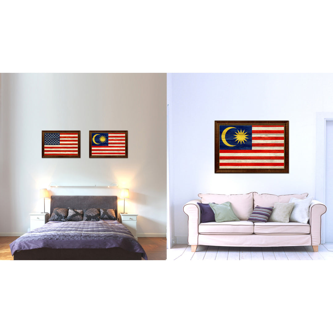 Malaysia Country Flag Texture Canvas Print with Custom Frame  Gift Ideas Wall Decoration Image 2
