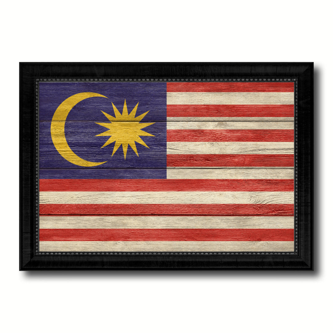 Malaysia Country Flag Texture Canvas Print with Picture Frame  Wall Art Gift Ideas Image 1