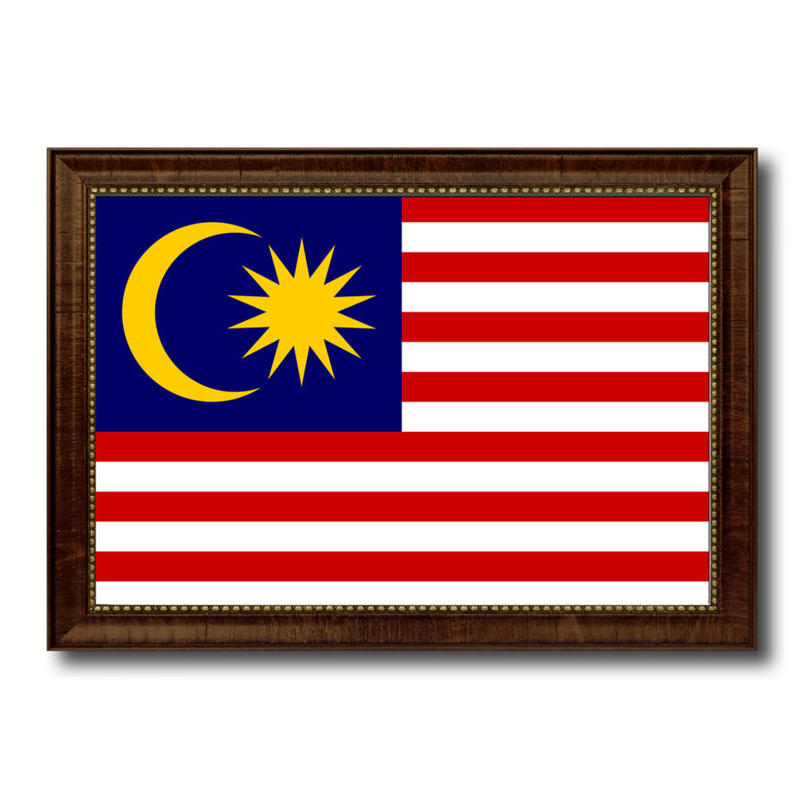 Malaysia Country Flag Canvas Print with Picture Frame  Gifts Wall Image 1