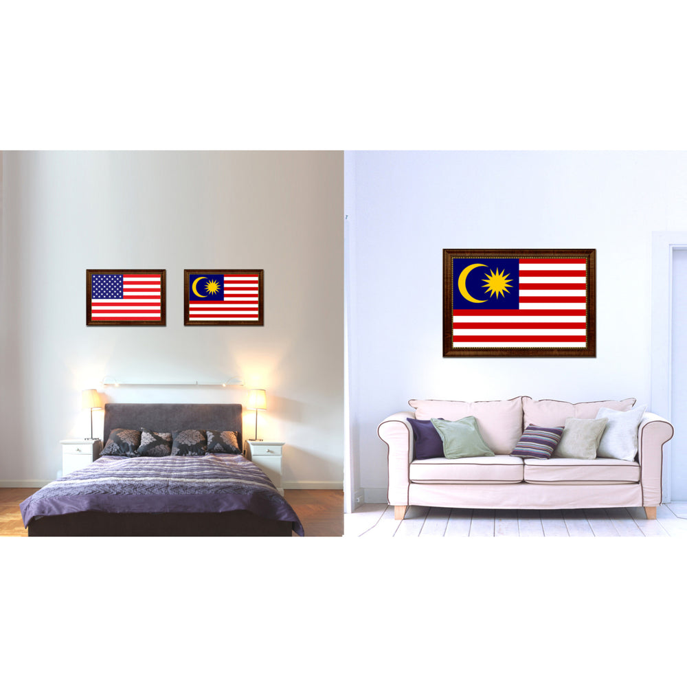 Malaysia Country Flag Canvas Print with Picture Frame  Gifts Wall Image 2