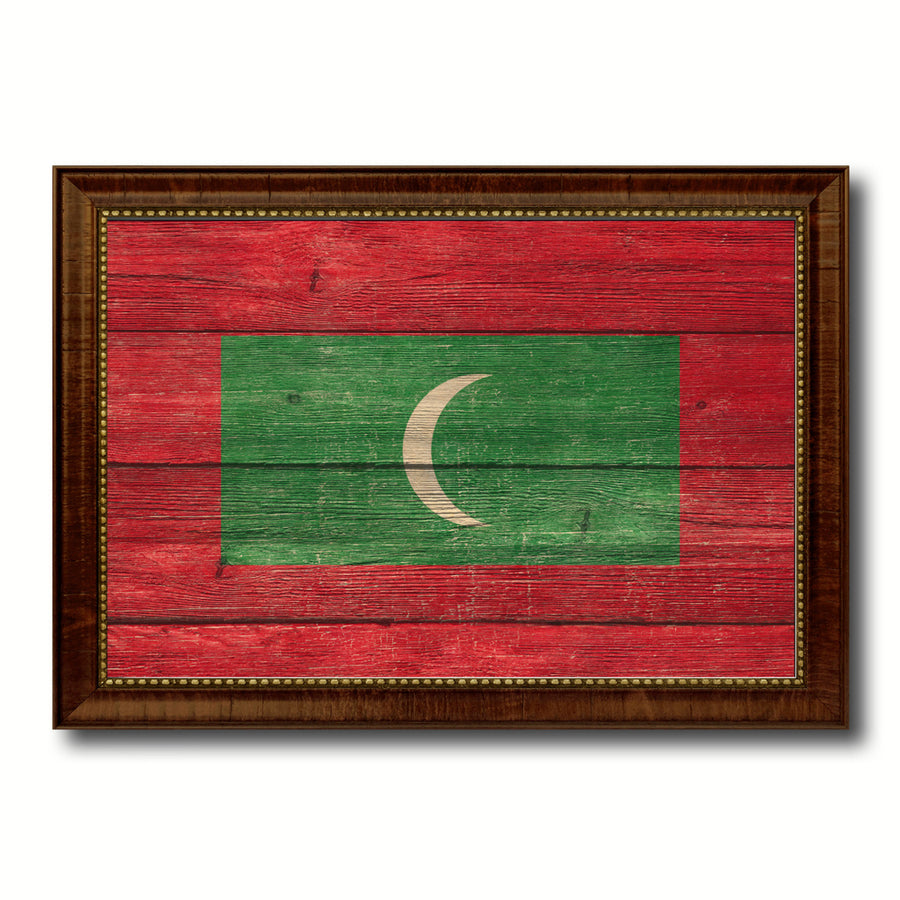 Maldives Country Flag Texture Canvas Print with Custom Frame  Gift Ideas Wall Decoration Image 1