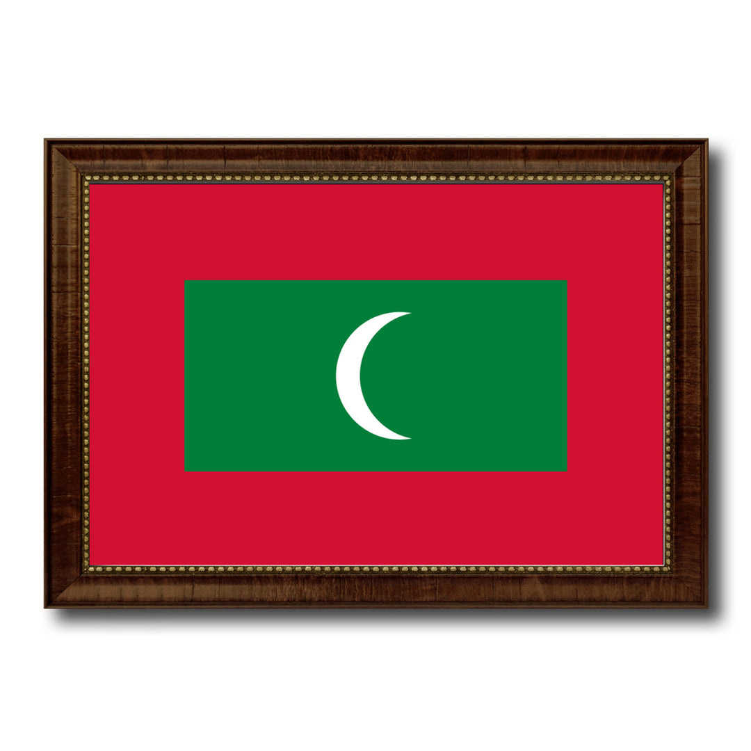 Maldives Country Flag Canvas Print with Picture Frame  Gifts Wall Image 1