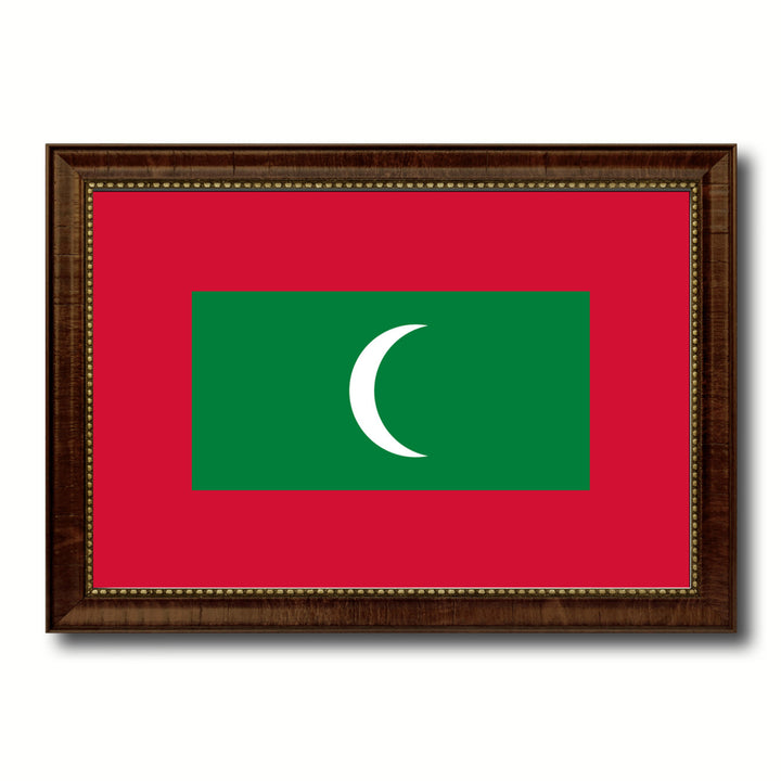 Maldives Country Flag Canvas Print with Picture Frame  Gifts Wall Image 1