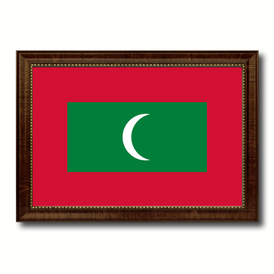 Maldives Country Flag Canvas Print with Picture Frame  Gifts Wall Image 1