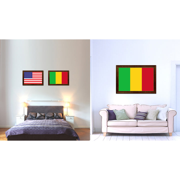 Mali Country Flag Canvas Print with Picture Frame  Gifts Wall Image 2