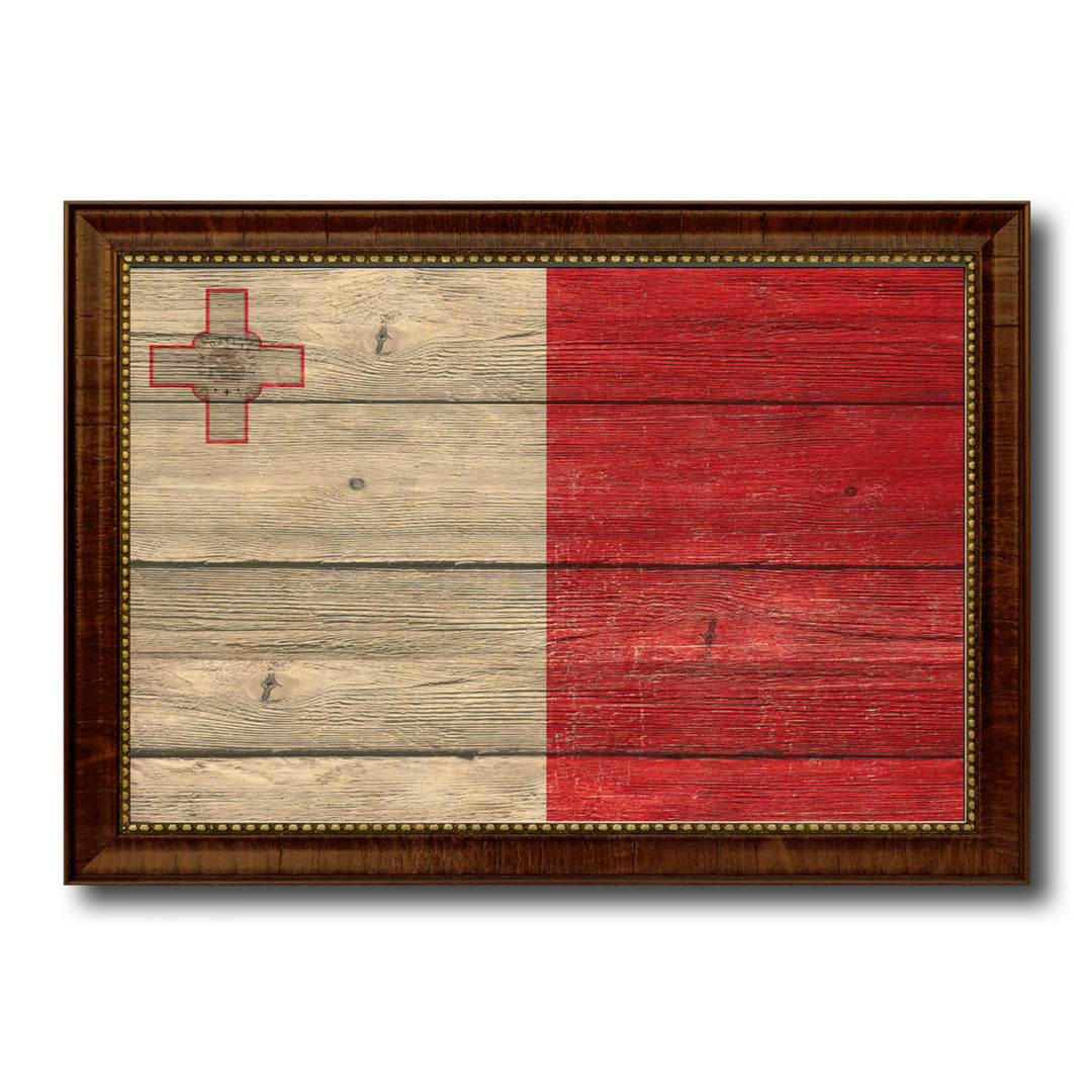 Malta Country Flag Texture Canvas Print with Custom Frame  Gift Ideas Wall Decoration Image 1